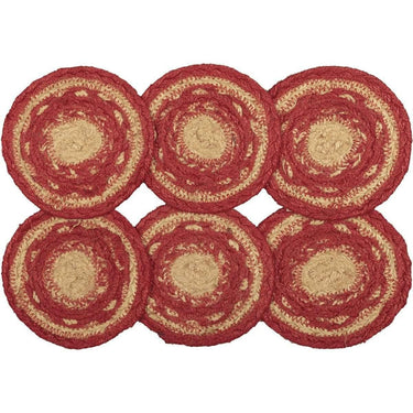Cunningham Jute Braided Coaster Set of 6 VHC Brands - The Fox Decor